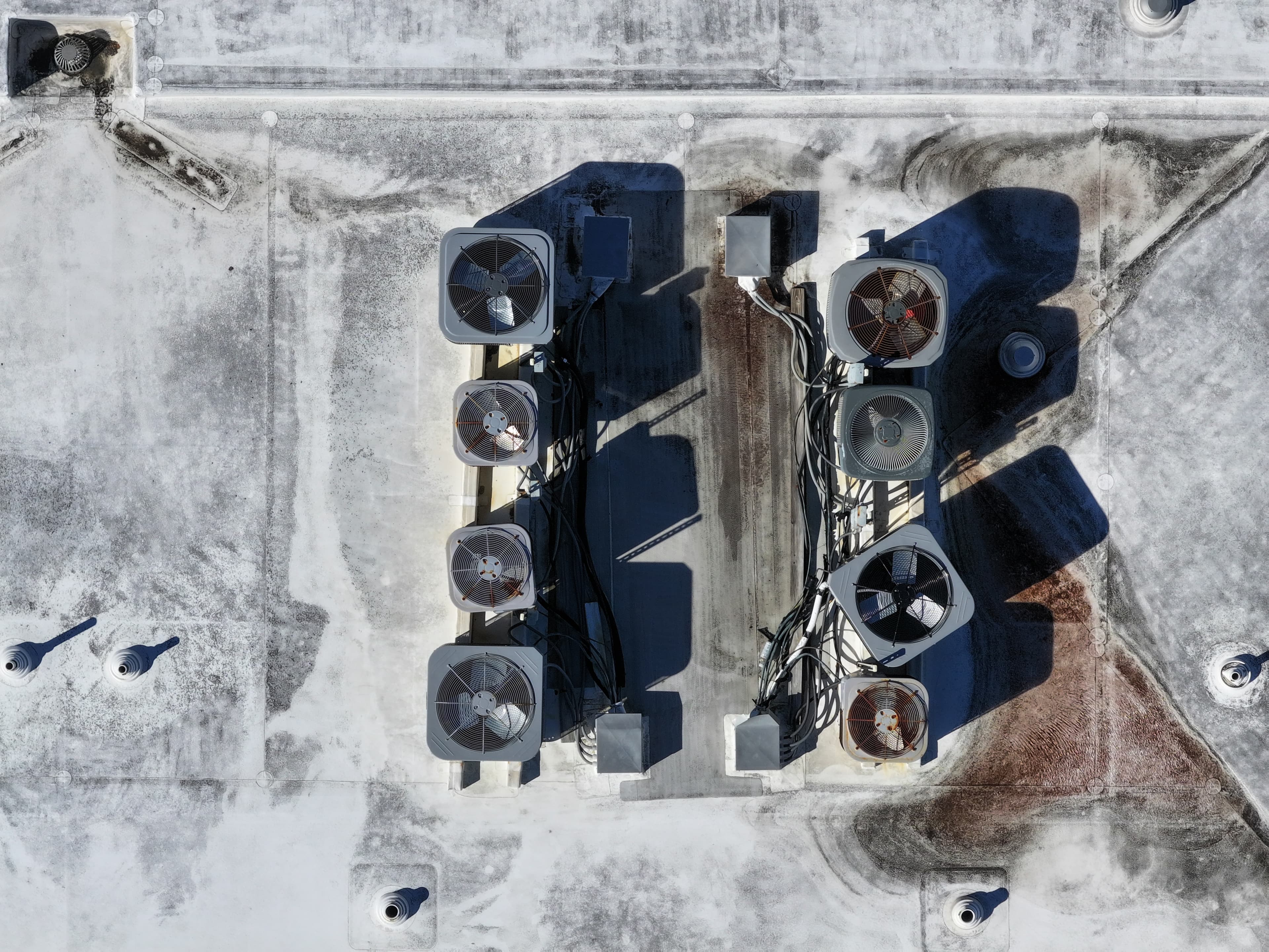 Air conditioning units aerial view
